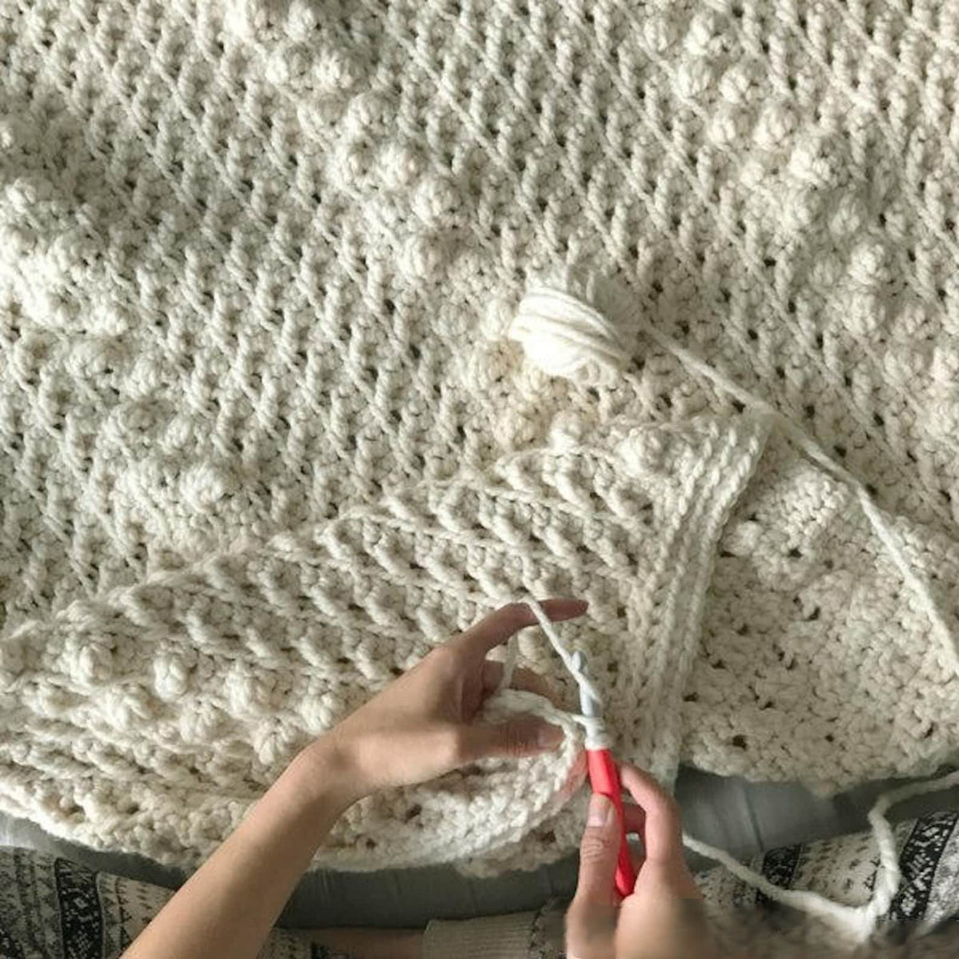 Cross Bobble Blanket Crochet Pattern
